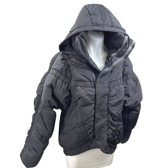 NEW Free People Women's Black Hooded Hoodie Winter Ski Puffer Coat Jacket Sz XS - Picture 2 of 8